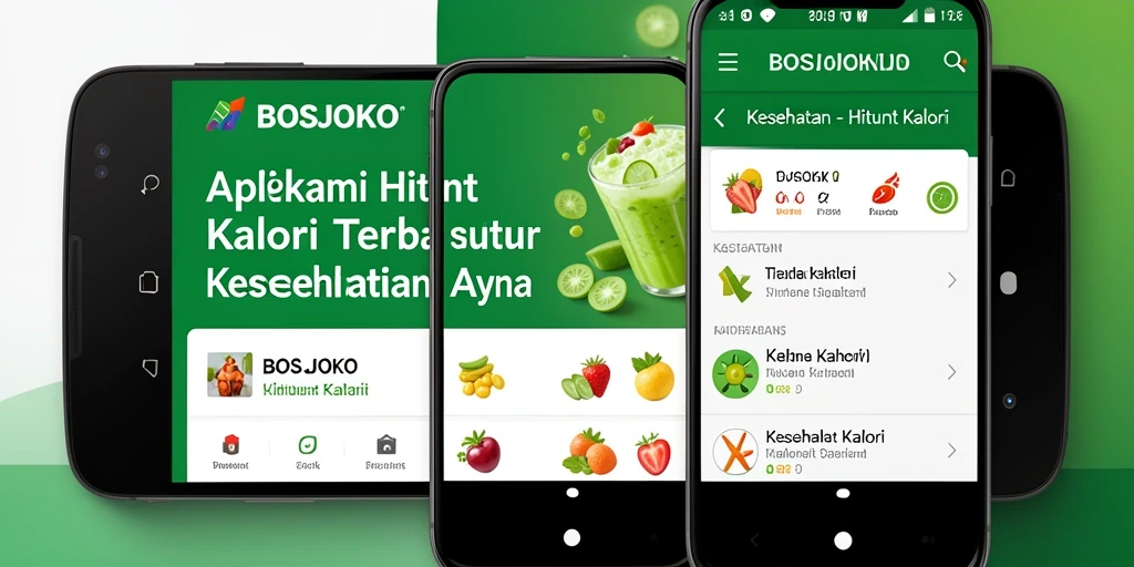 Tampilan antarmuka aplikasi Hitung Kalori BOSJOKO yang sederhana dan informatif.