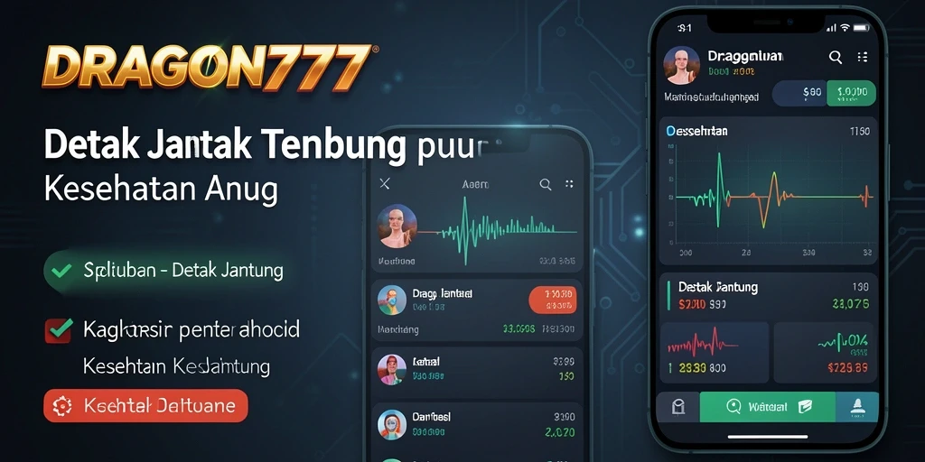 Antarmuka pengguna DRAGON777 saat pemantauan detak jantung.