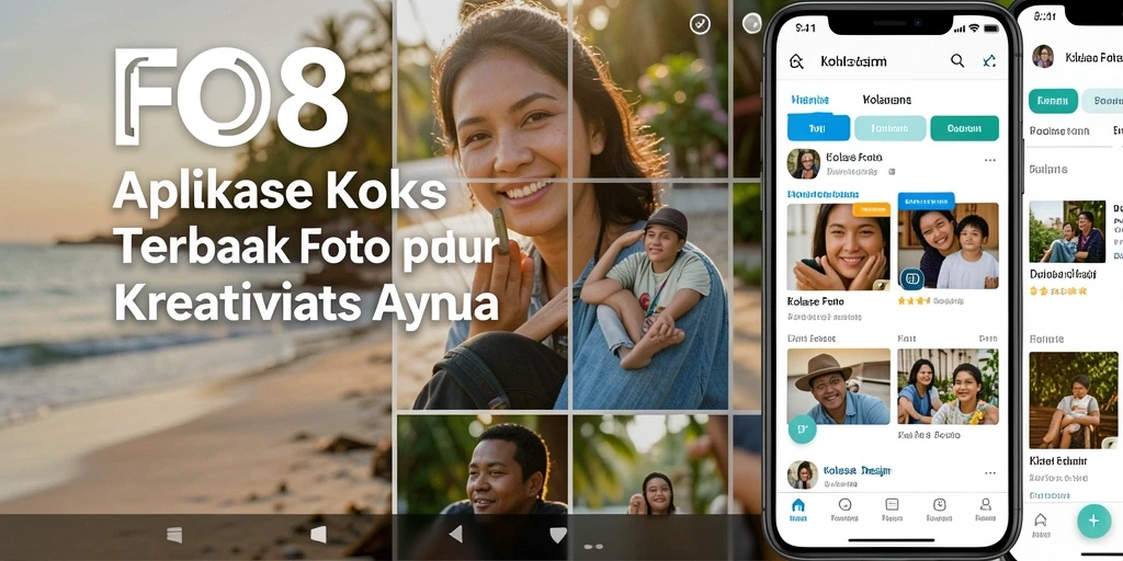Antarmuka FO8 menampilkan beragam pilihan kolase foto yang menarik.