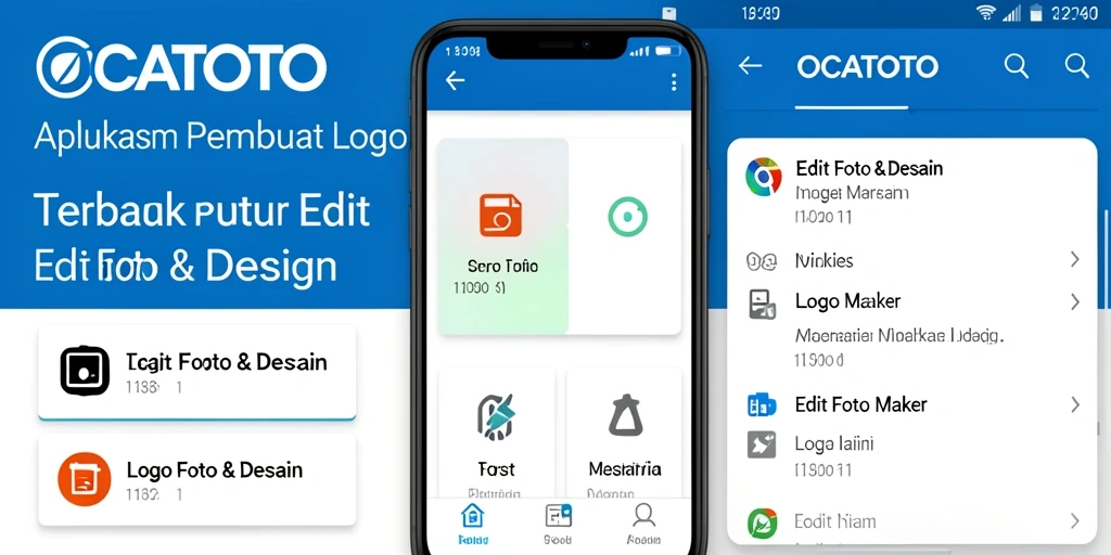 Antarmuka OCATOTO yang sederhana dan mudah digunakan untuk desain logo.