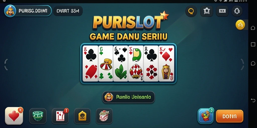Antarmuka menawan dari game Domino PURISLOT yang penuh warna.
