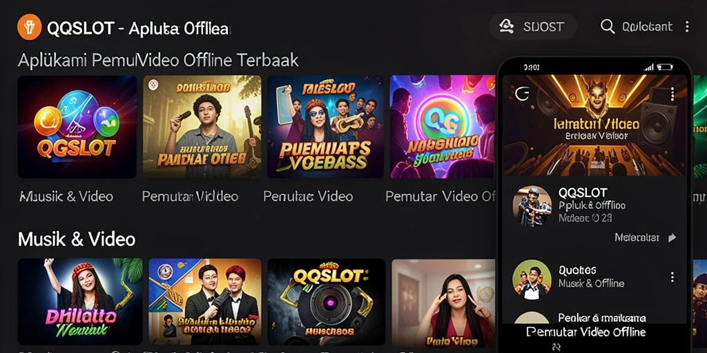 Tampilan antarmuka pengguna QQSLOT sebagai Pemutar Video Offline.